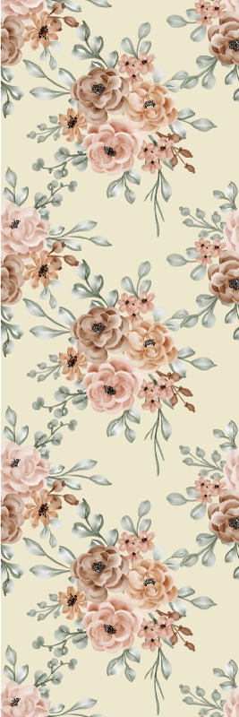 Tapete vinílico quarto pintura a óleo de rosas românticas - TenStickers