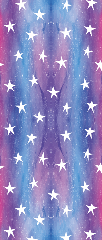 Tapete vinílico quarto textura cosmos roxa com estrelas - TenStickers