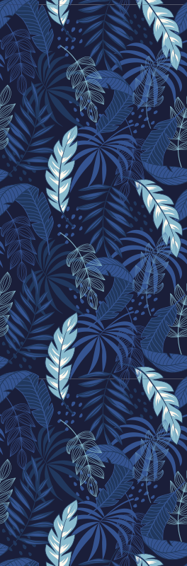 Tapete vinílico quarto maranta azul e pantera - TenStickers