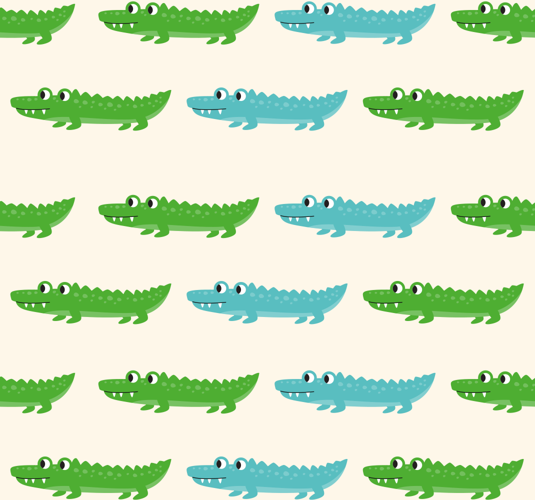 Tapete vinílico quarto crocodilo verde e azul - TenStickers