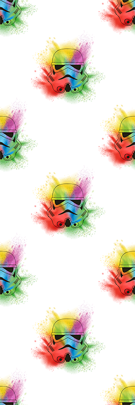 Tapete vinílico quarto padrão cabeças de soldado branco - TenStickers