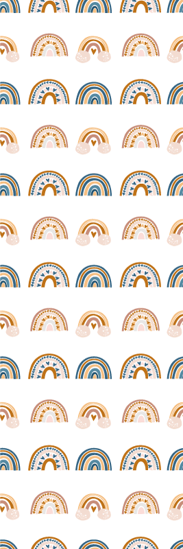 Tapete vinílico quarto padrão de arco-íris outonal - TenStickers