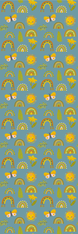 Tapete vinílico quarto com padrão desenhado à mão grosso - TenStickers