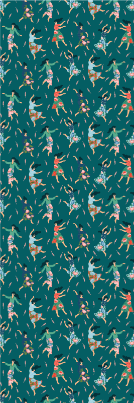 Tapete vinílico quarto mulheres dançando com - TenStickers