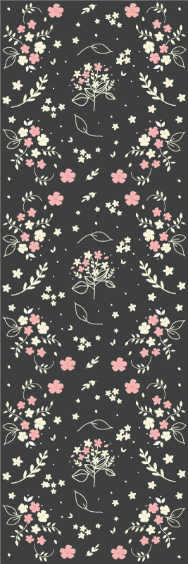 Tapete vinílico quarto fundo cinza com detalhes rosa - TenStickers