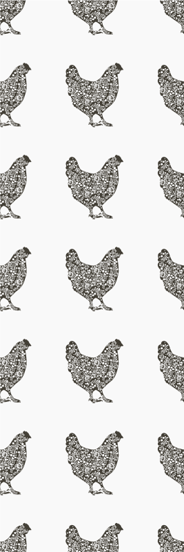 Tapete vinílico quarto padrão galinha preta - TenStickers