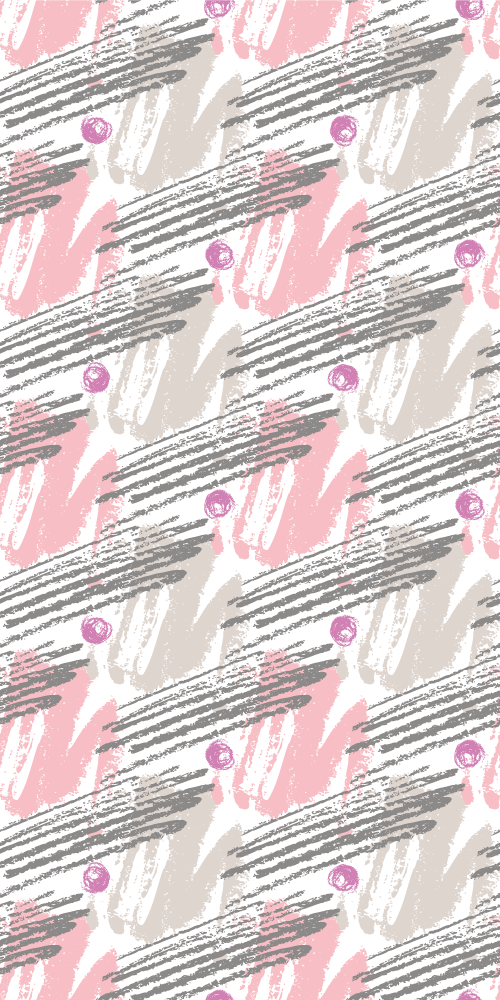 Tapete vinílico quarto em pinceladas rosa e cinza - TenStickers