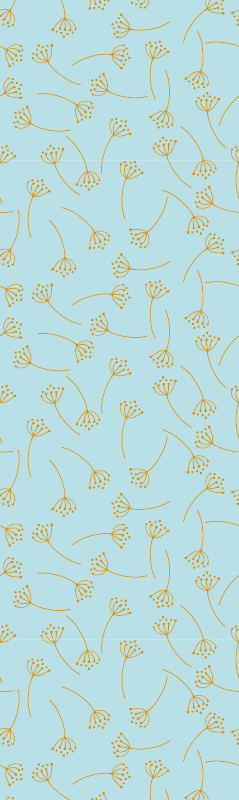 Tapete vinílico quarto plantas nórdicas azuis - TenStickers