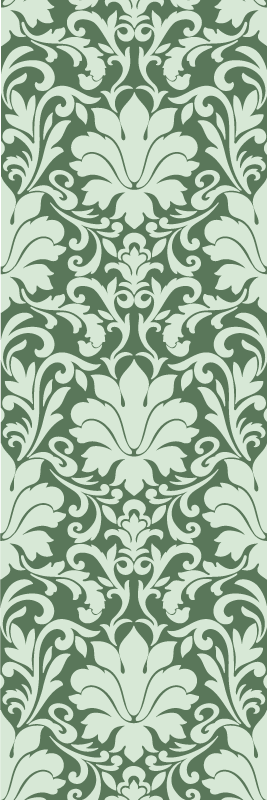 Tapete vinílico quarto verde esmeralda ornamental - TenStickers