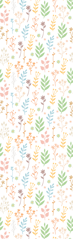 Tapete vinílico quarto com símbolos simples em branco - TenStickers