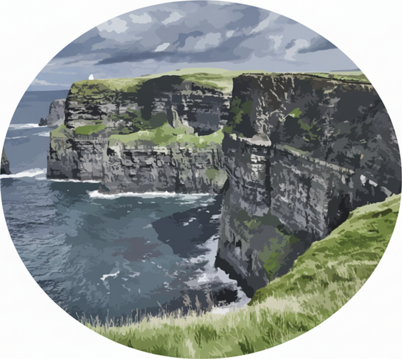Tapete vinílico quarto falésias irlandesas - TenStickers
