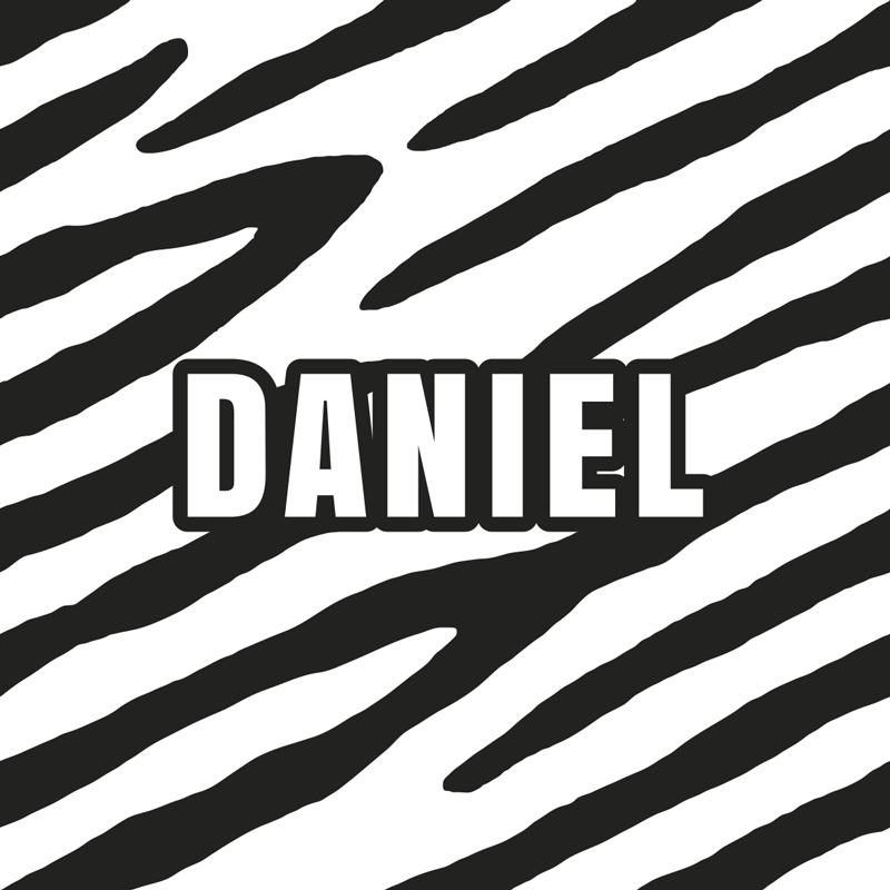 Tapete em vinil personalizado zebra com nome - TenStickers