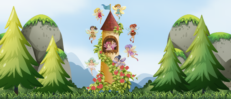 Maravilhoso tapete de vinil conto de fadas para bebés - TenStickers