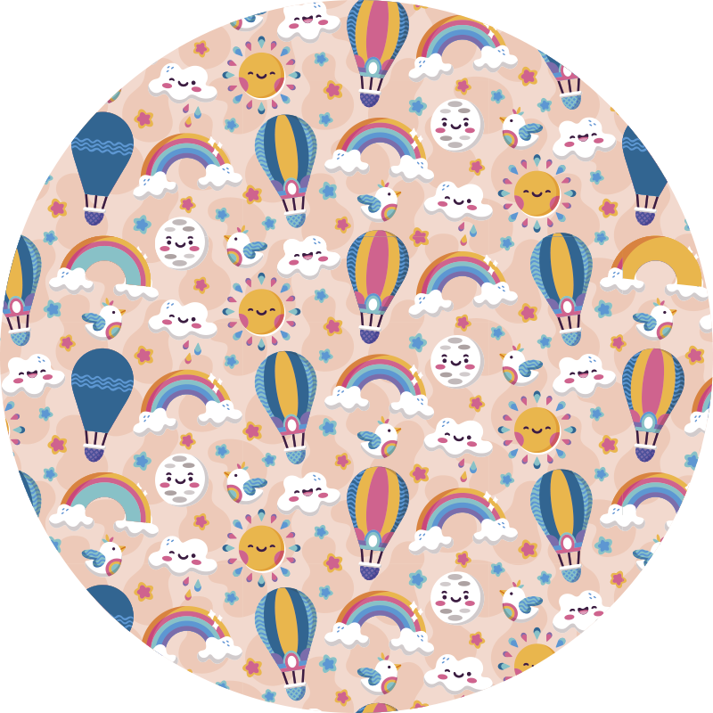 Tapete de vinil infantil Nuvens e arco-íris - TenStickers