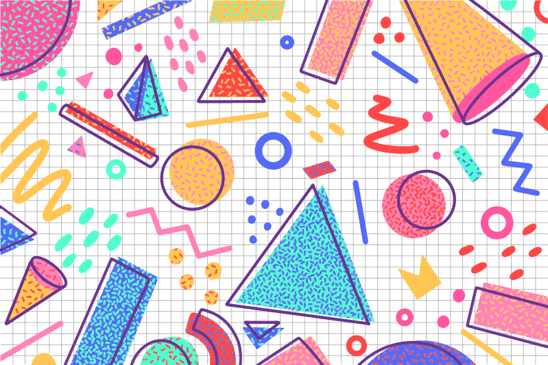 Tapete de vinil original estilo memphis retro - TenStickers