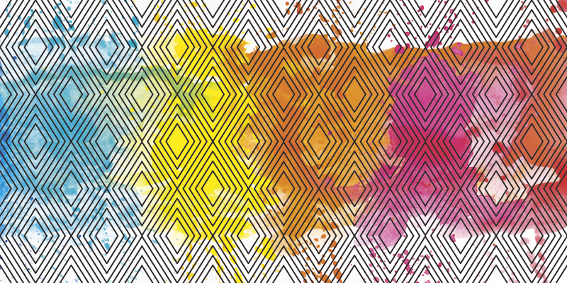 Tapete de vinil geométrico losangos aquarela - TenStickers