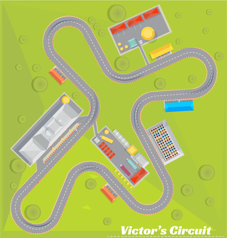 Tapete de vinil infantil pista de corridas personalizável - TenStickers