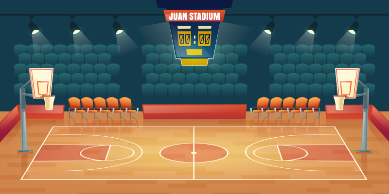 Tapete de vinil campo de basquetebol com nome - TenStickers