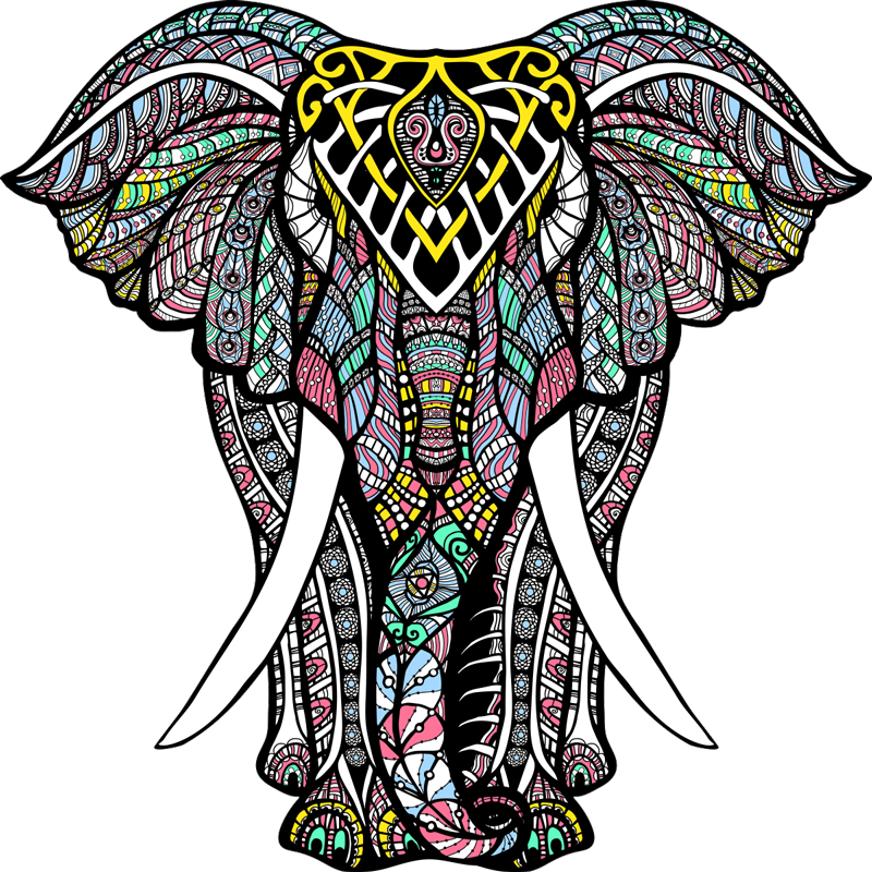 Tapete de vinil de mandala de elefante - TenStickers