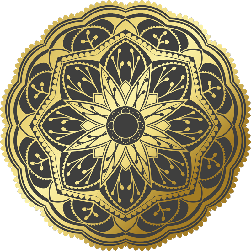 Tapete de vinil com efeito dourado de mandala - TenStickers
