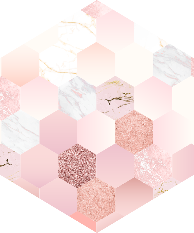 Tapete em vinil hexagonal rosa - TenStickers