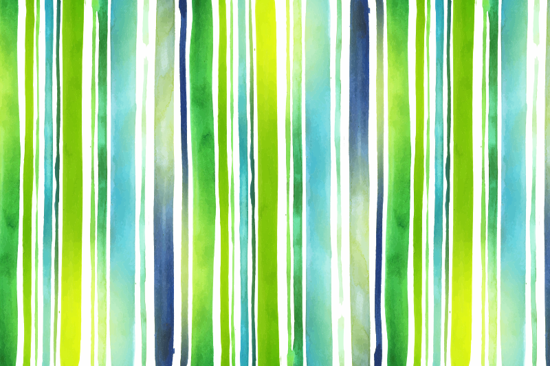 Tapete de vinil de riscas verdes em aquarela - TenStickers