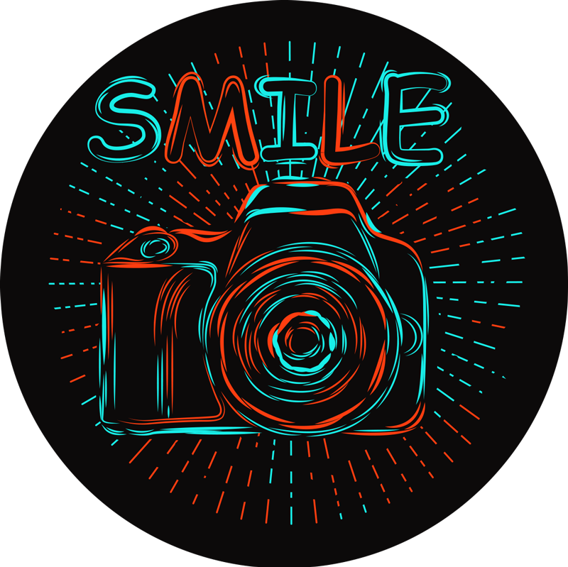 Câmera retro tapete de vinil estilo vintage - TenStickers