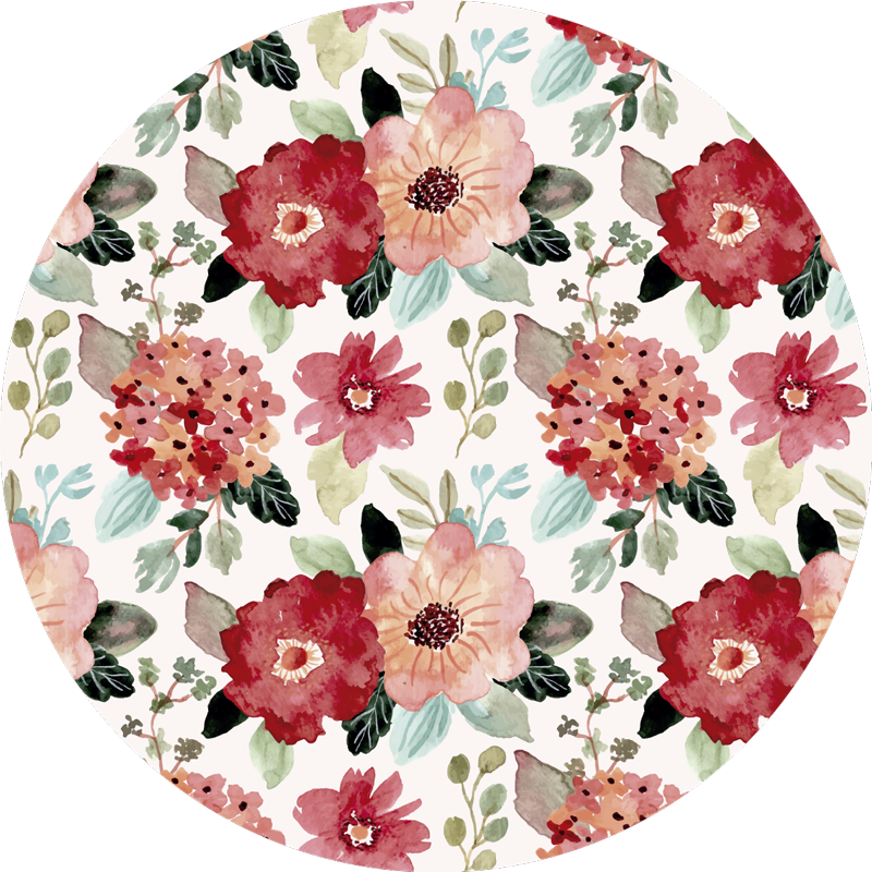 Tapete de vinil estilo vintage com flores - TenStickers