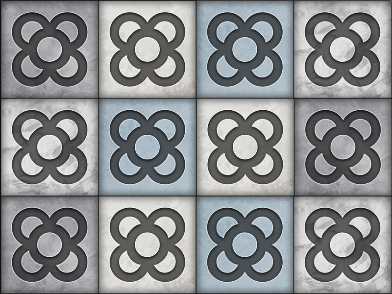 Tapete de vinil ornamental panot de Barcelona azul - TenStickers