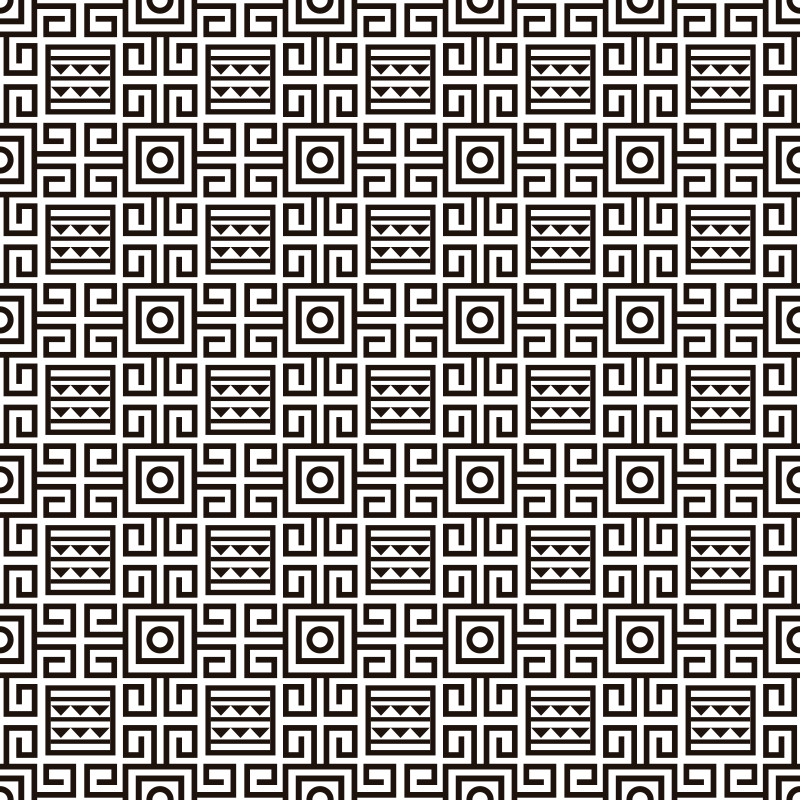 Impressionante tapete de vinil étnico em preto e branco - TenStickers