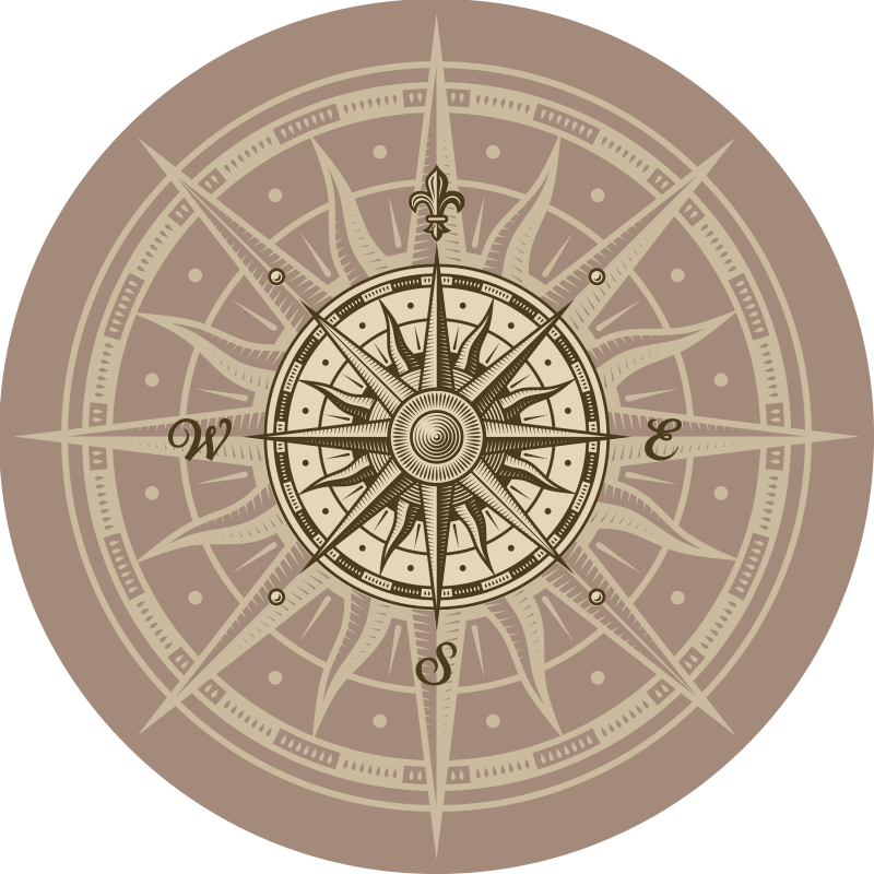 Tapete de vinil vintage bússola bege - TenStickers
