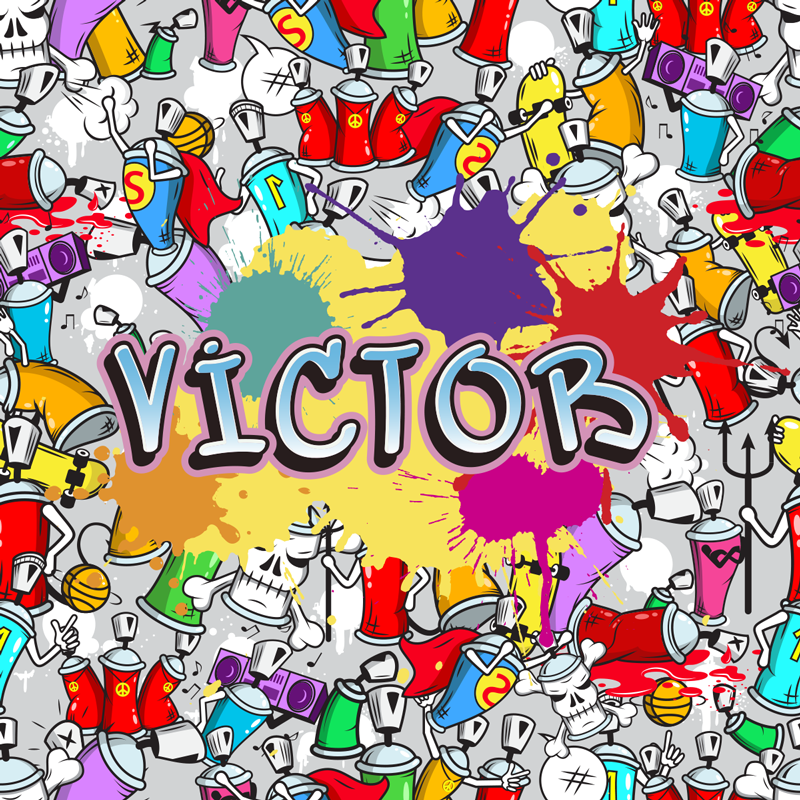 Tapete de vinil multicolorido com graffiti e nome - TenStickers