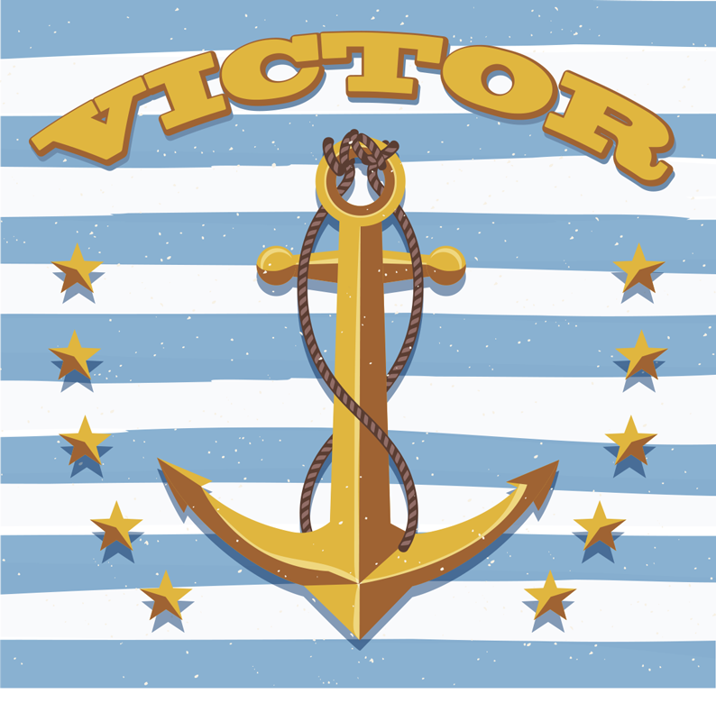 Tapete de vinil personalizado para crianças com âncora - TenStickers