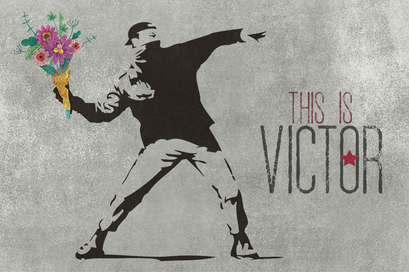 Tapete vinílico com nome buquê personalizado - TenStickers