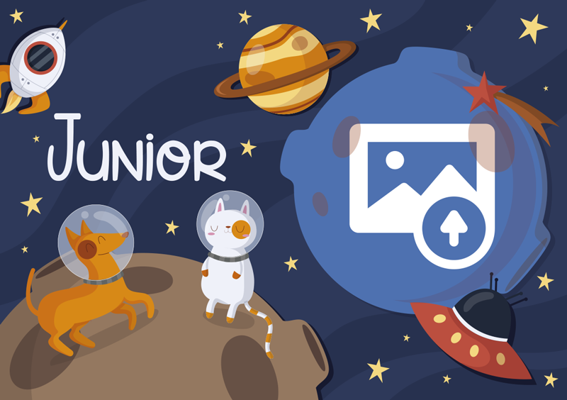 Tapete vinílico com nome tema espacial - TenStickers