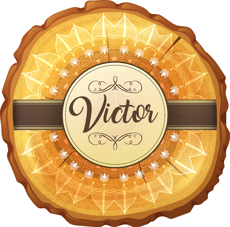 Tapete de vinil mandala de madeira com nome - TenStickers