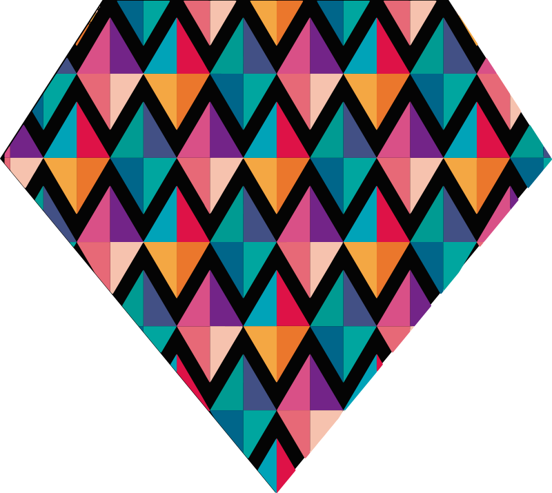 Tapete de vinil geométrico diamante colorido - TenStickers
