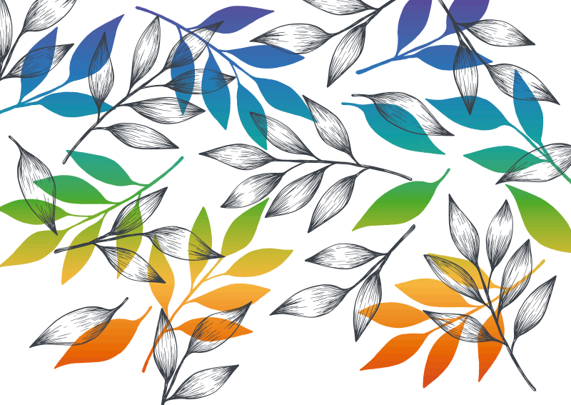 Tapete de vinil moderno Flores arco-íris - TenStickers