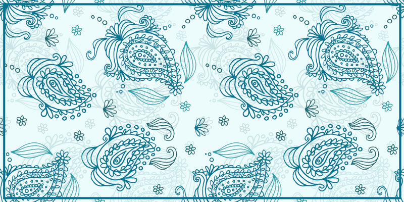 padrão floral paisley tapete de vinil - TenStickers