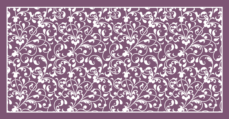 Tapete de salão de paisley em folha ornamental - TenStickers