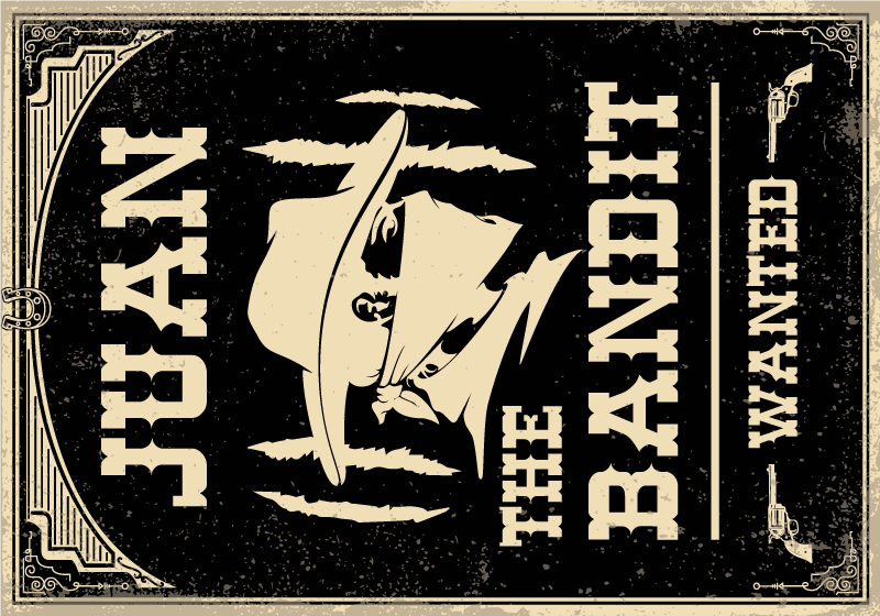 Bandido com nome tapete de vinil com nome - TenStickers