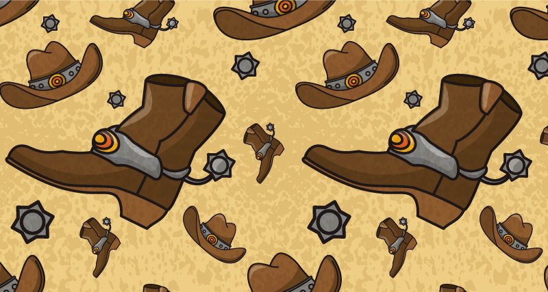 Tapete vinílico de animais motivo de bota de cowboy - TenStickers