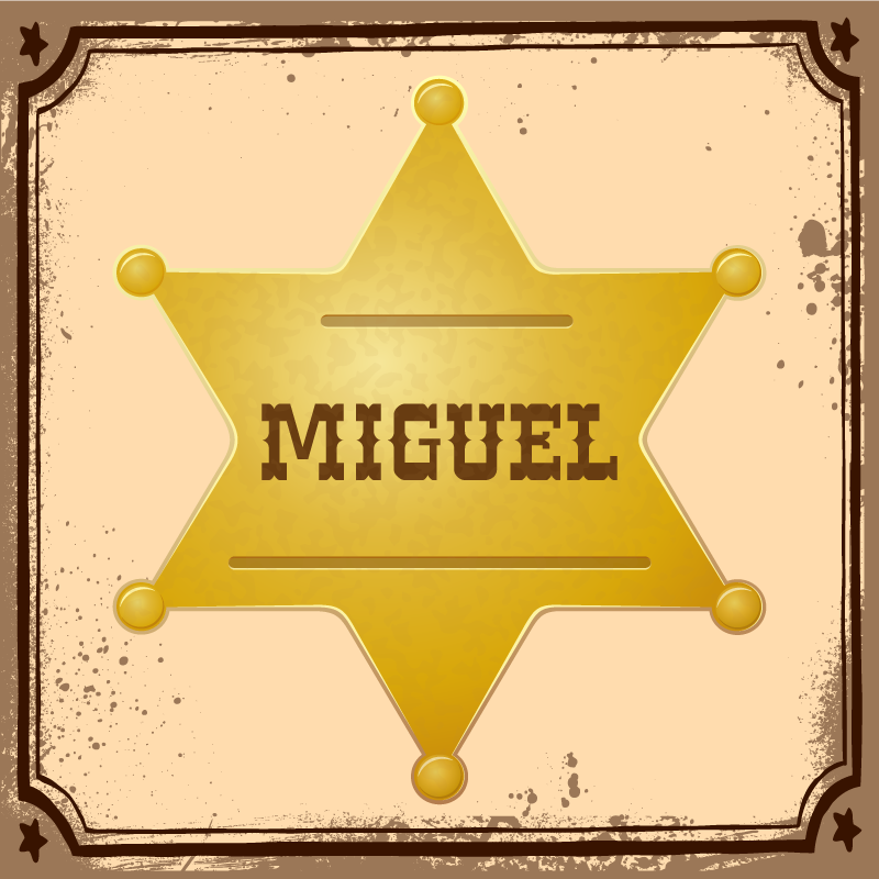 Emblema do xerife com nome tapete de vinil com nome - TenStickers