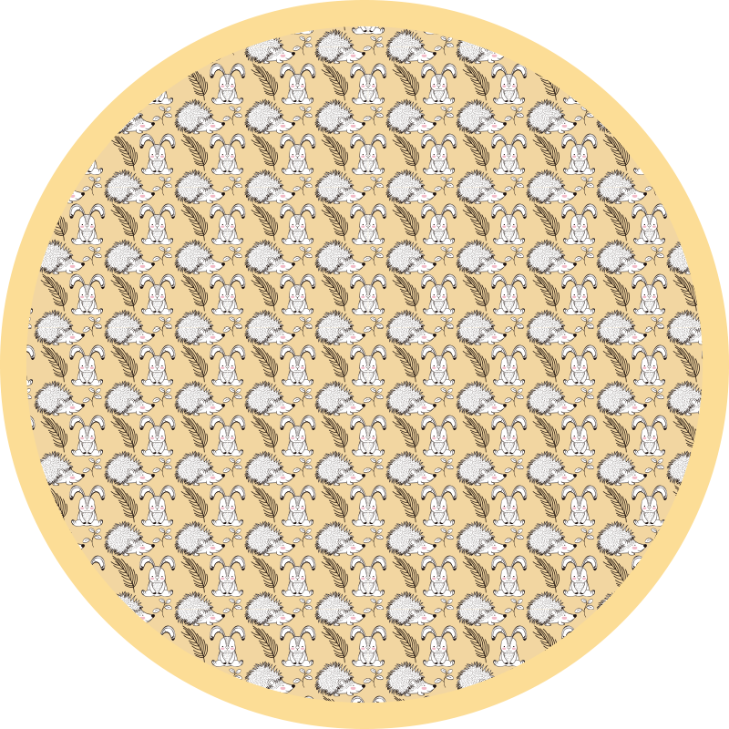 Tapete de vinil animal porco-espinho e coelhos - TenStickers