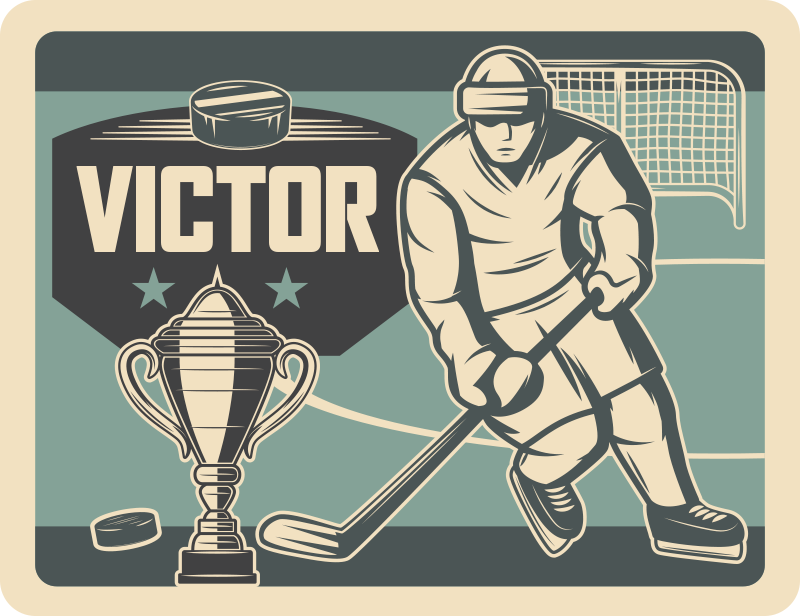 Tapete vinílico com nome gráfico esportivo personalizável - TenStickers