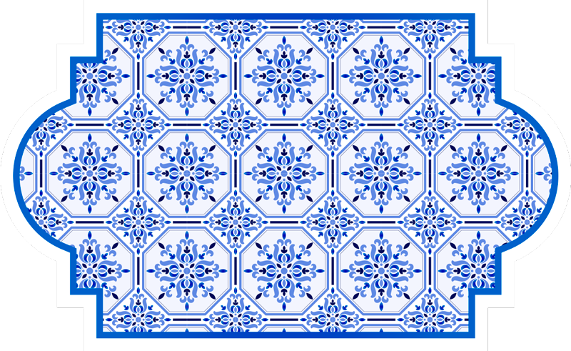 Tapete de vinil para hall de entrada estilo azulejos de lisboa - TenStickers