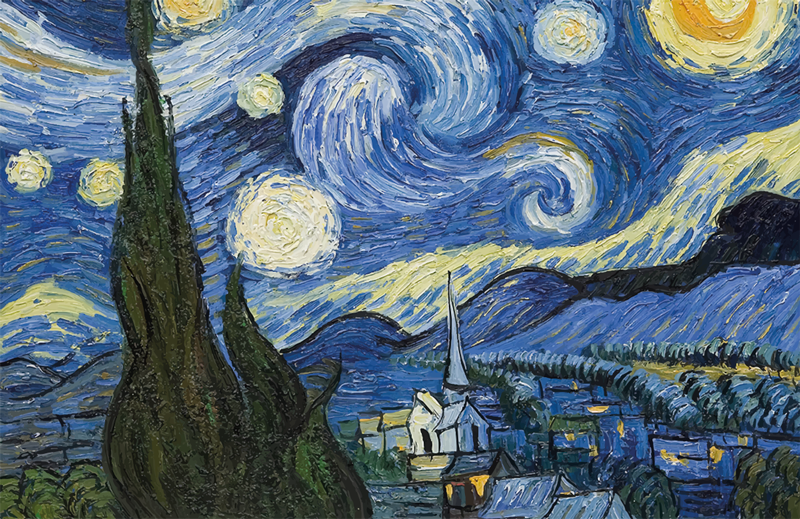 Tapete de vinil van gogh starry night para sala de jantar - TenStickers
