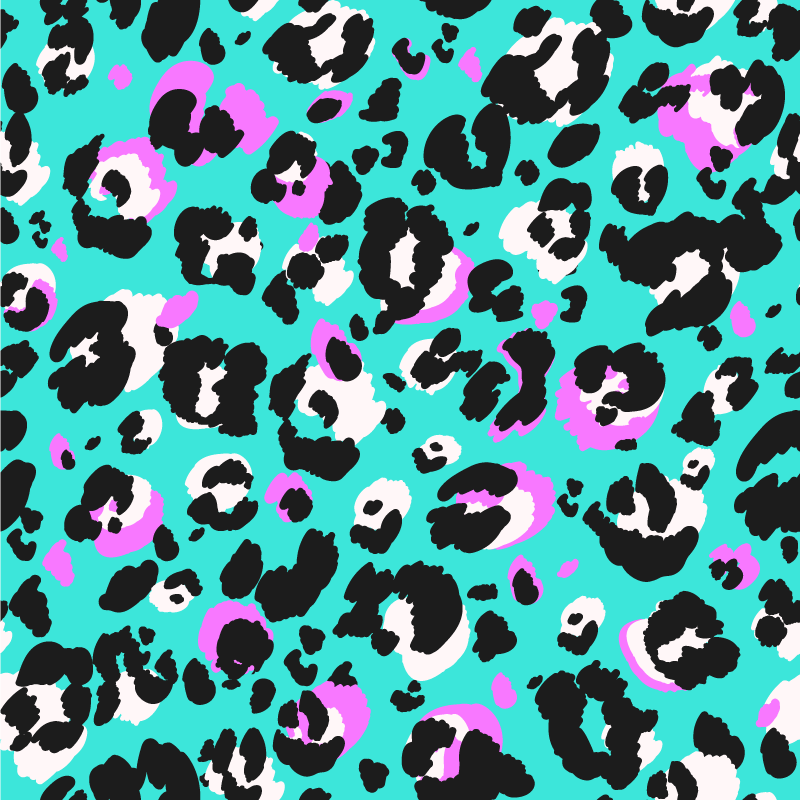 Tapete neon estampado de leopardo com estampa animal - TenStickers