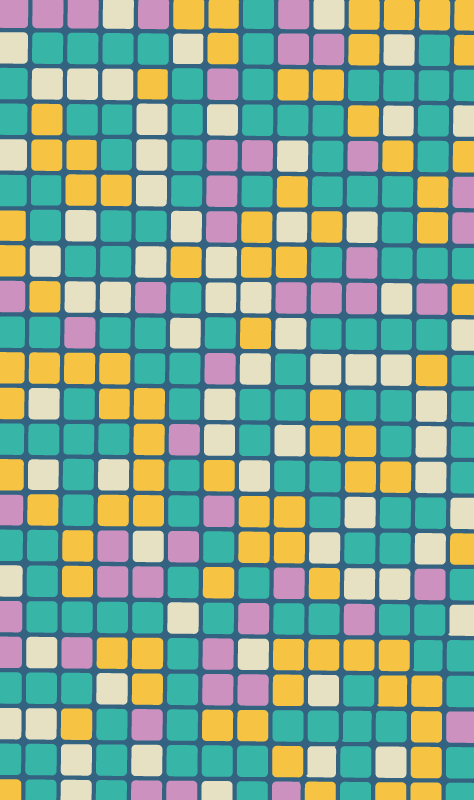 Tapete vinílico geométricas padrão de grade colorido - TenStickers