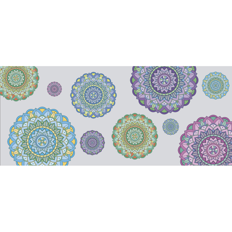 Tapete vinílico de mandala conjunto de mandalas - TenStickers